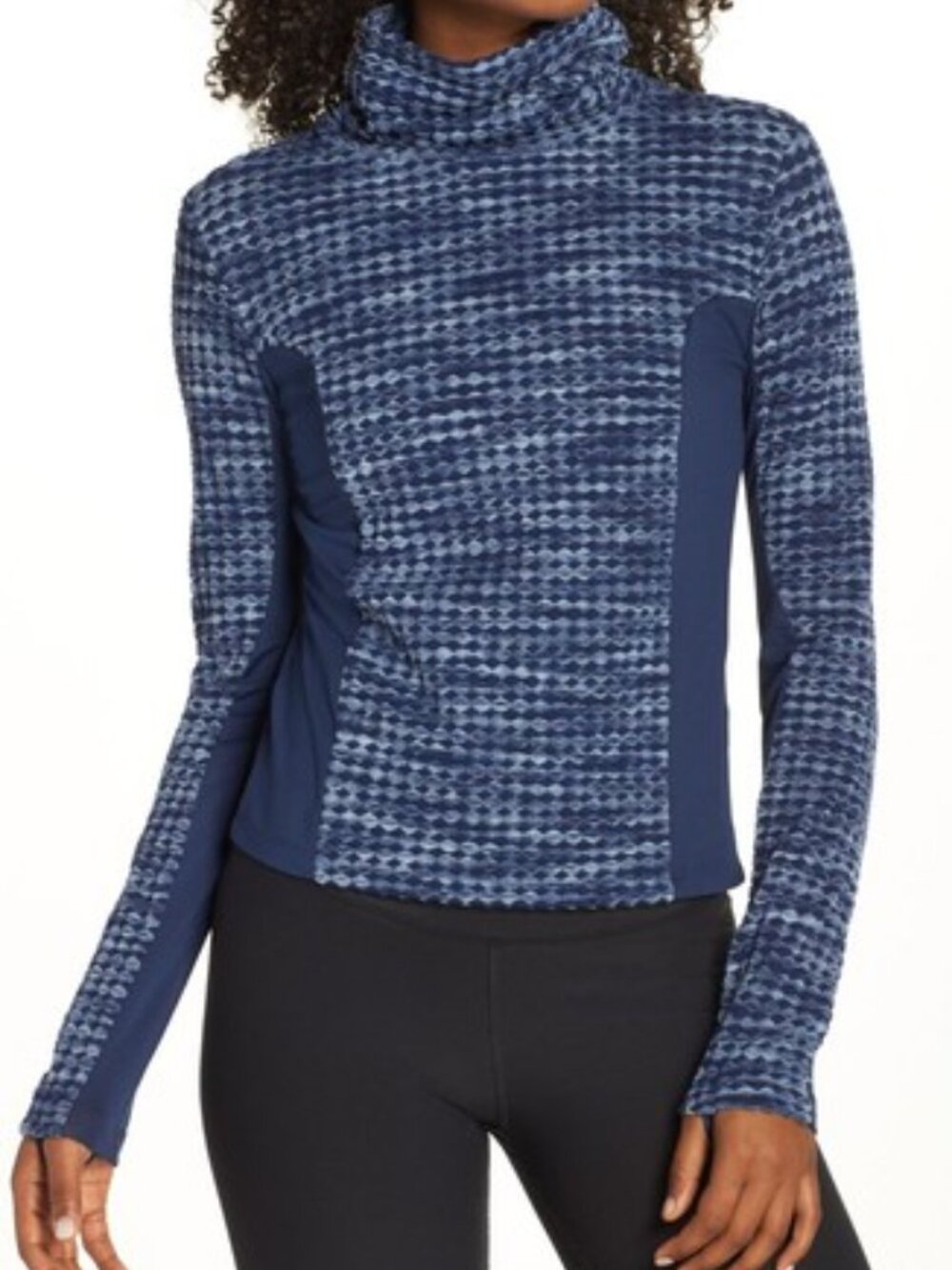 Nike Pro Hyperwarm Training Pullover Turtleneck Top Navy Blue